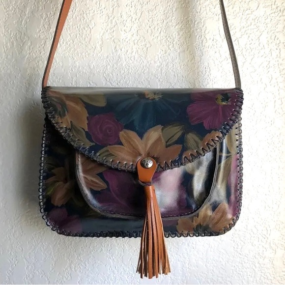 Patricia Nash Handbags - Patricia Nash Floral Tassel Crossbody Bag - Brown Multi